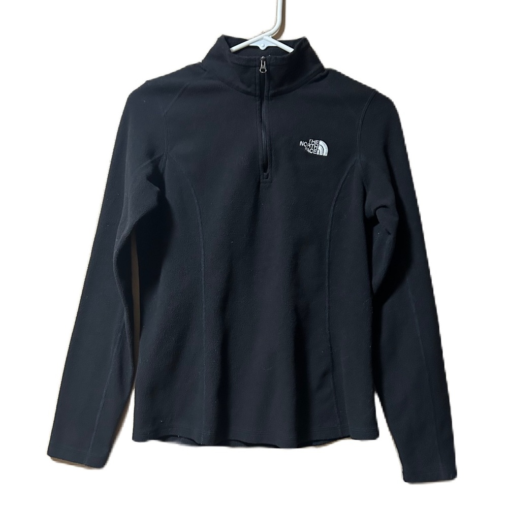 The North Face Fleece Pullover Sz Med Black Sweater Womens  1/4 Zip Sweatshirt